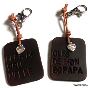 Porte clé homme cuir personnalisé les clés de papa