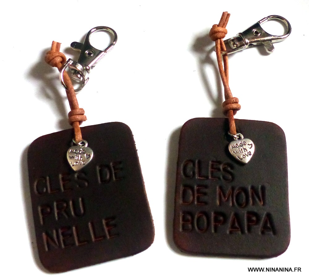 Porte clé homme cuir personnalisé les clés de papa