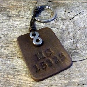 Porte clé homme cuir personnalisé infini Acier