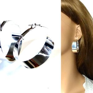 Créoles fantaisie métal argenté