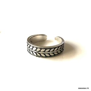 Bague de pieds Argent 925 massif motif feuilles