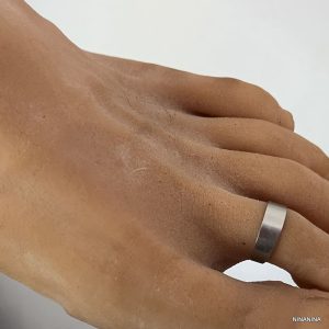 Bague de pied Homme ou Femme Acier inoxydable argenté lisse