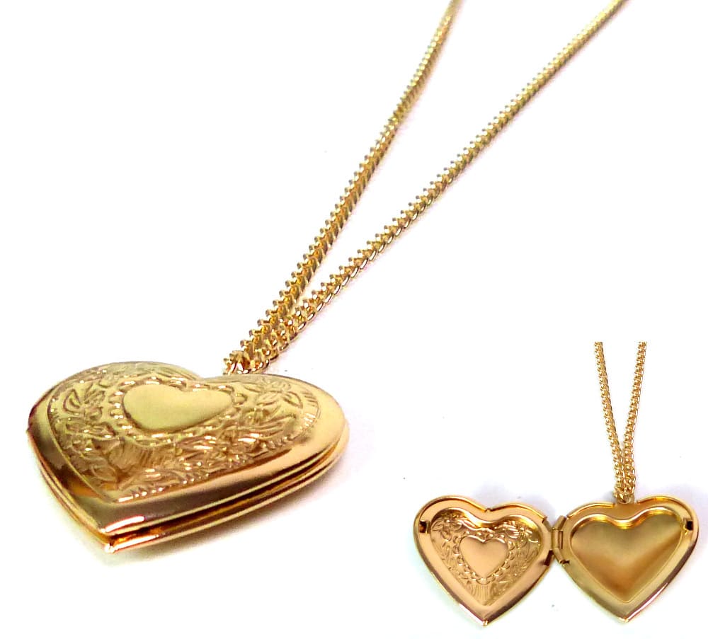 Collier coeur porte photo métal doré – Image 4
