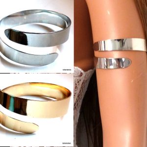 Bracelet de biceps femme ethnique métal argent