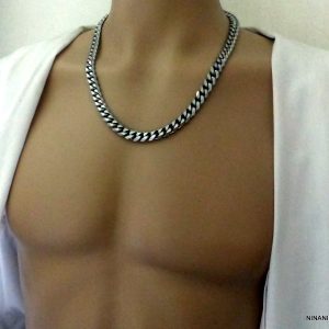 Chaine homme Acier inoxydable argent maille gourmette