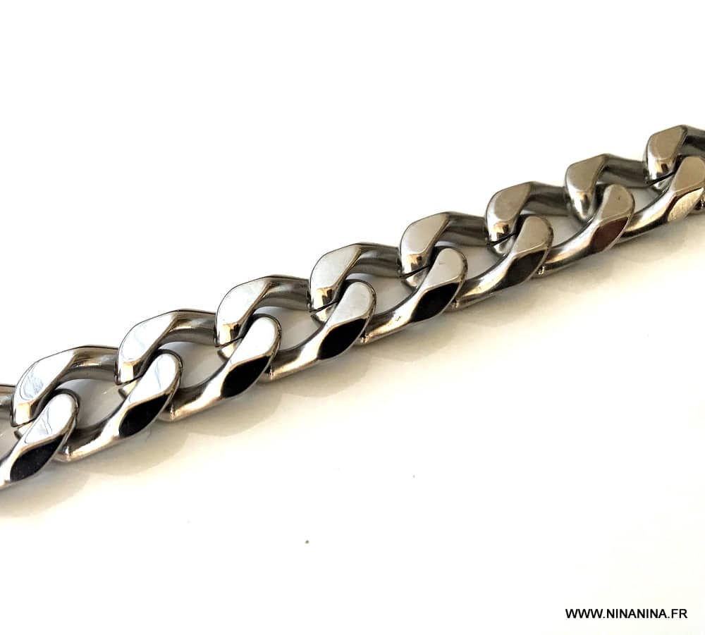 Chaine homme Acier inoxydable argent maille gourmette – Image 6