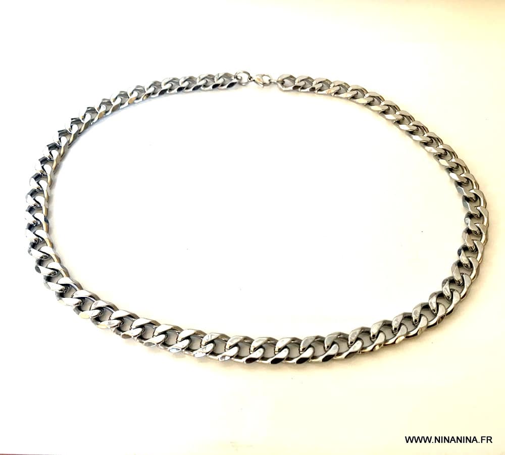 Chaine homme Acier inoxydable argent maille gourmette – Image 5