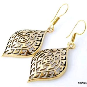 Boucles d’oreilles ovales laiton doré