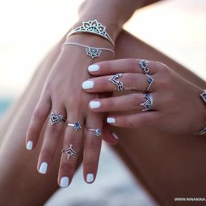 Bracelet couronne jonc argenté femme