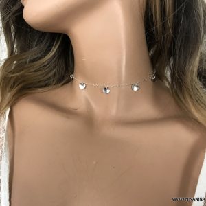 Collier ras de cou coeur argent 925 femme