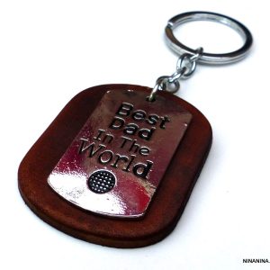 Porte clé homme cuir MEILLEUR PAPA DU MONDE