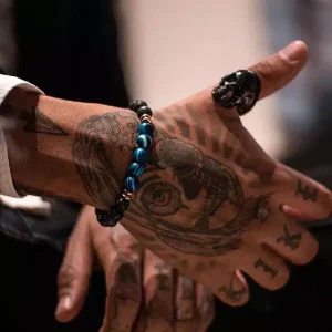 Bague tete de mort homme biker acier inoxydable noir