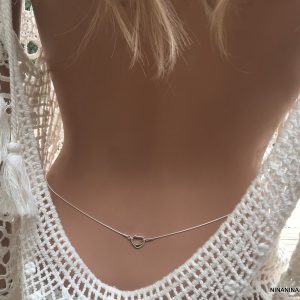 Chaine de taille coeur plaqué Argent femme