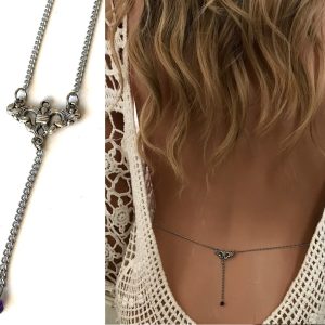 Chaîne de taille acier inoxydable Améthyste ou corail