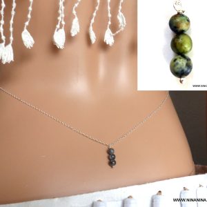 Chaine de taille Argent 925 massif Et Turquoises