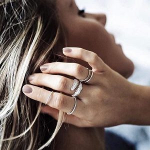 Bague plume femme ou homme réglable métal argent