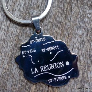Porte clé porte bonheur pendentif Reunion Acier