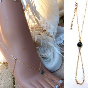 Chaîne de pied Labradorite Plaqué Or