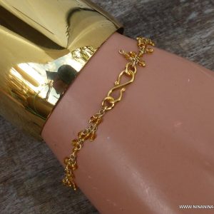 Bracelet citrine et Plaqué Or fermoir symbole infini