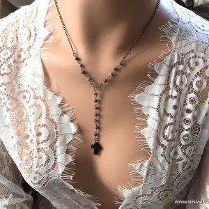 Chapelet pierre precieuse émeraude verte pour femme