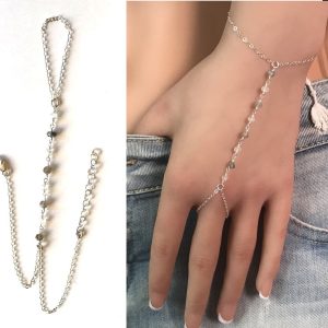 Pierre de lune bague bracelet argent 925 et labradorite