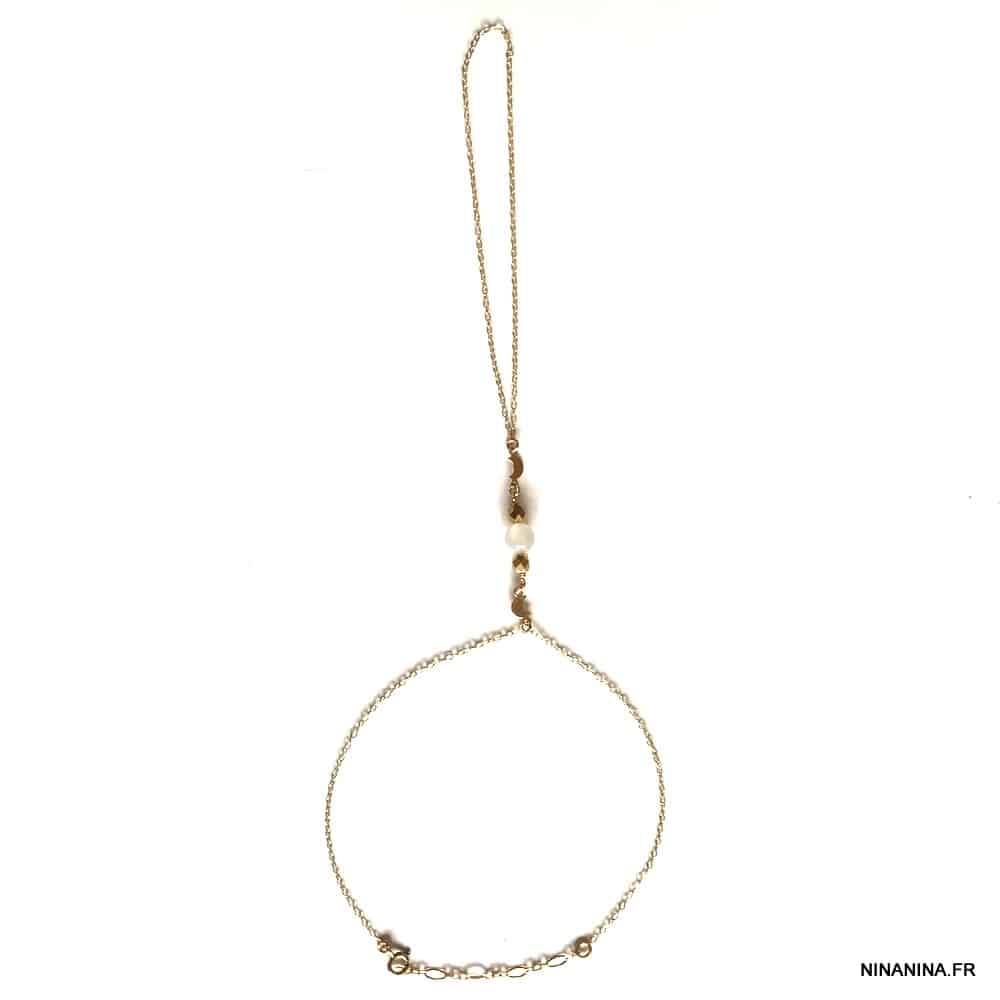 Bracelet bague femme plaquĆ© or et pierre de lune ā Image 6