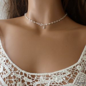 Collier symbole de l&rsquo;Infini Argent 925 massif Et Pierre de Lune