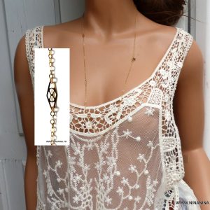 Sautoir Plaqué Or pierre semi précieuse Améthyste