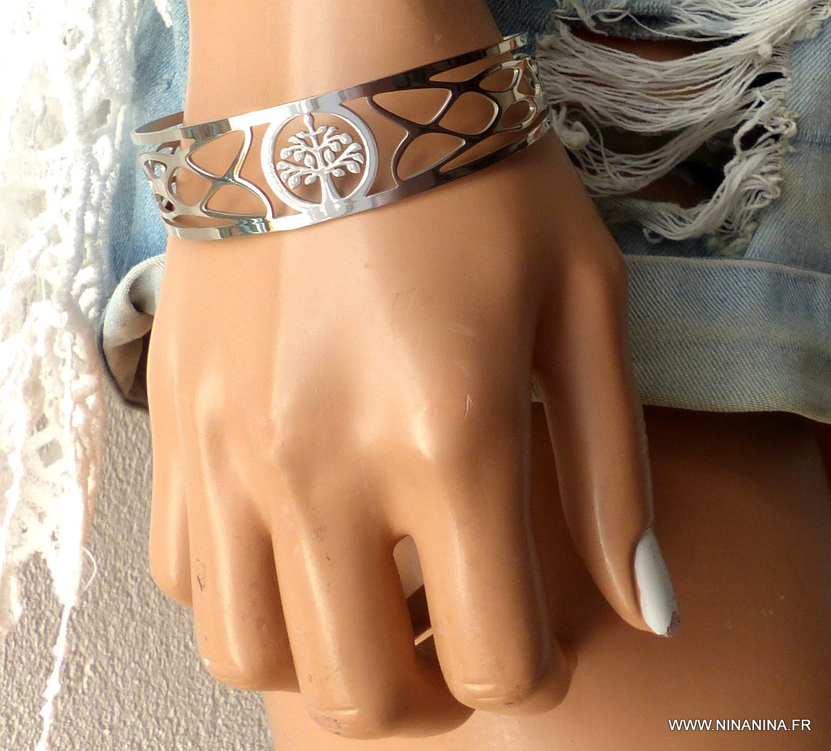 Bracelet acier homme ou femme Arbre de vie – Image 4