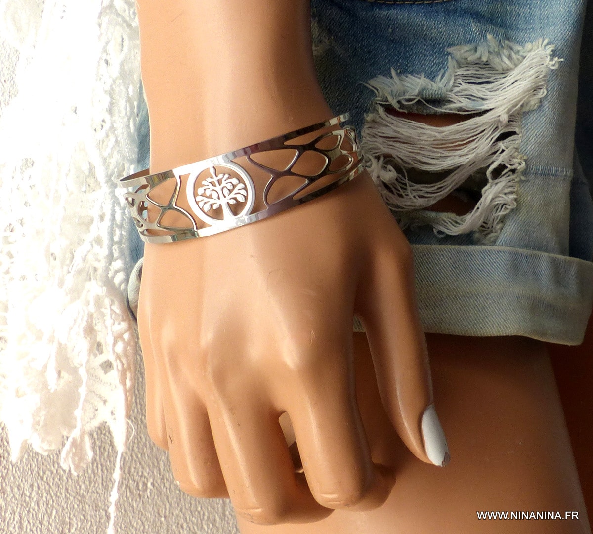 Bracelet acier homme ou femme Arbre de vie – Image 7