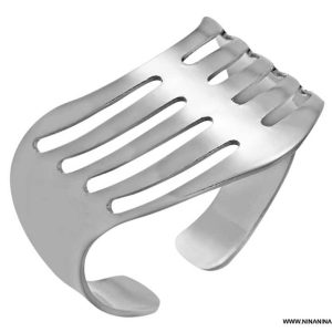 Bague Acier chirurgical large ajustable motif chevron