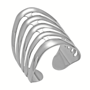 Bague en acier inoxydable femme ajustable extra large