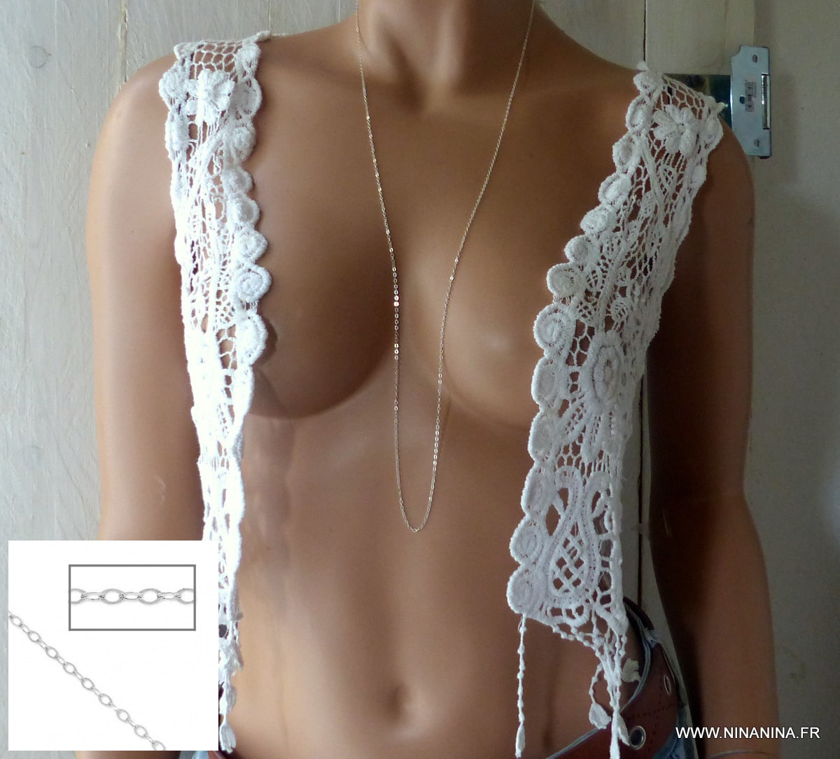 Chaine argent femme 80 cm maille forçat personnalisable – Image 6