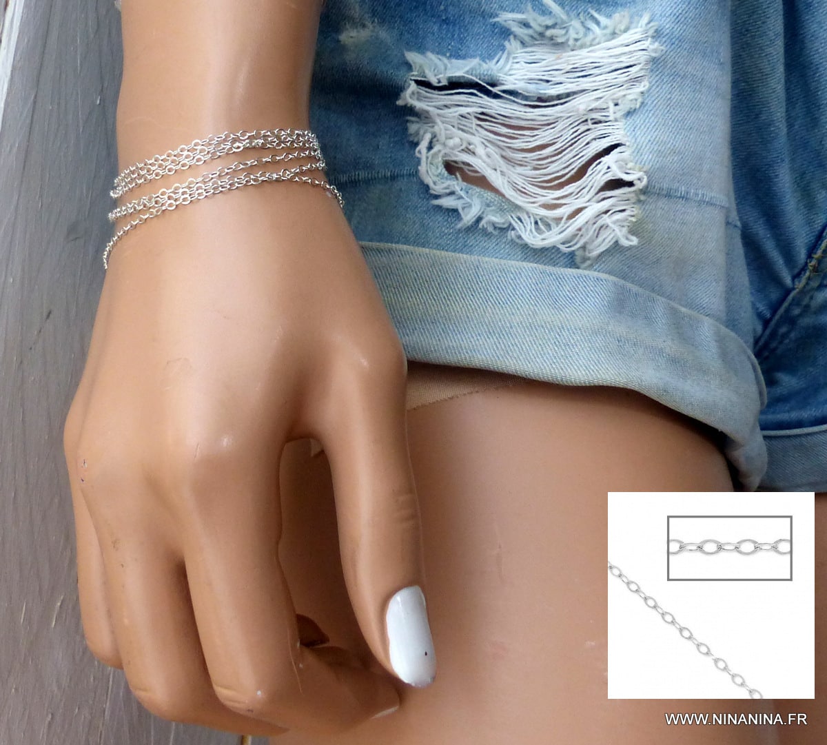 Chaine argent femme 80 cm maille forçat personnalisable – Image 5