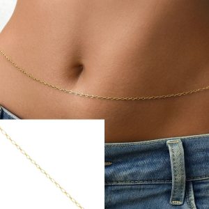 Chaine de hanche femme artisanale – Plaqué Or 14K gold filled, maille fantaisie multifonctions