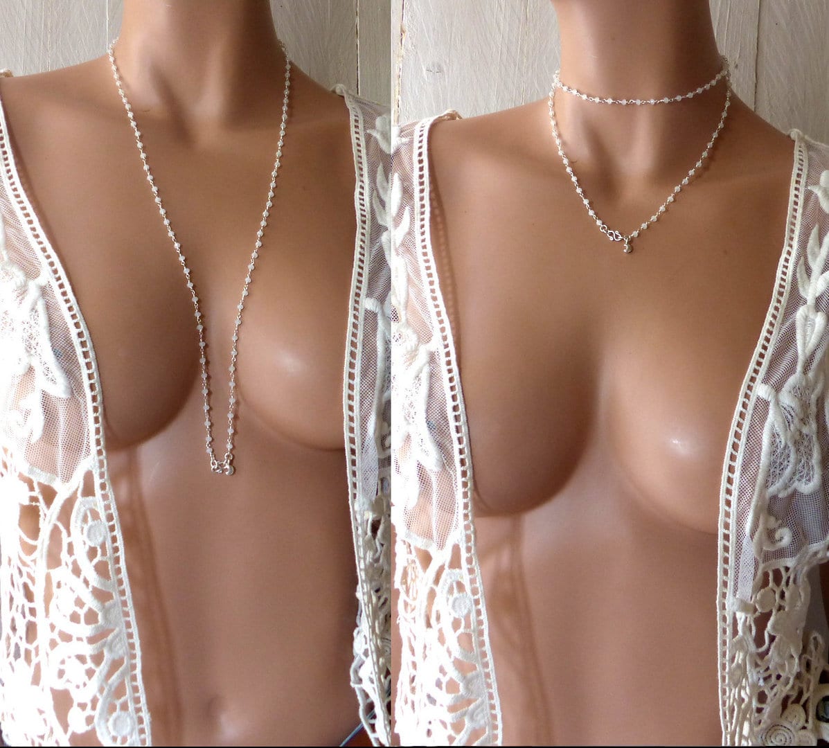 Sautoir Pierre de Lune Argent 925 fermoir symbole infini – Image 9