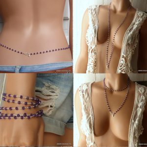 Collier avec signe infini Améthyste Argent 925 massif