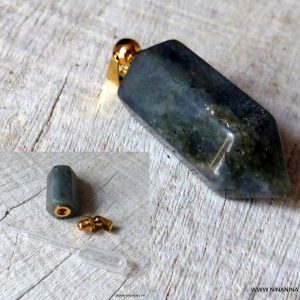 Pendentif Labradorite véritable mini flacon de parfum