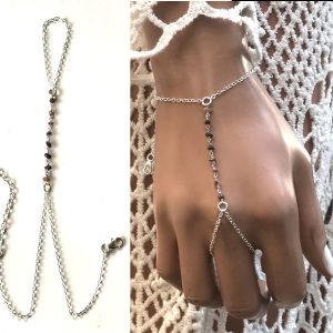 Bijou de main Argent 925 et diamant brun brut