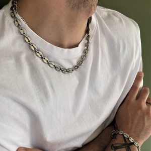 Chaine grain de café gros maillon Acier inoxydable