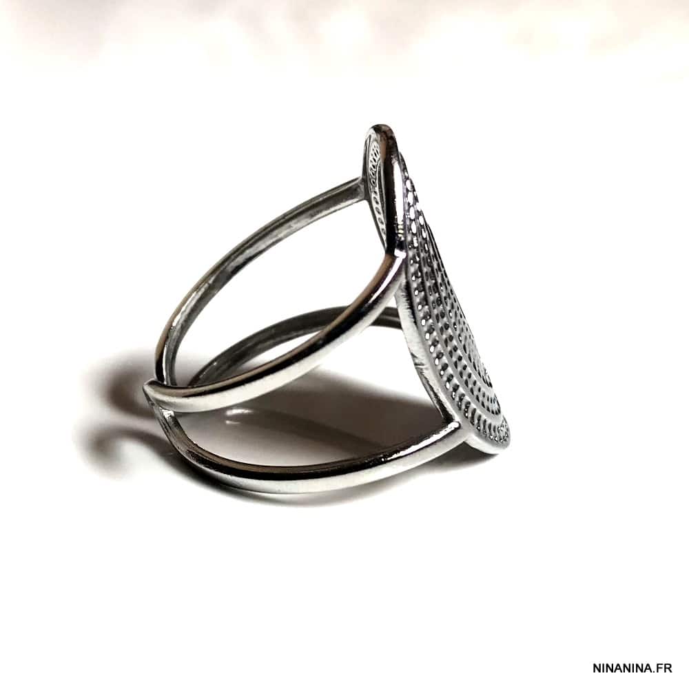 Bague acier inoxydable femme Ovale réglable – Image 6