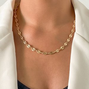 Chaine grain de café femme Acier chirurgical doré