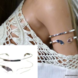 Bracelet bras égyptien – bracelet de biceps argenté