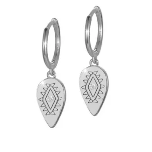 Mini creoles avec pendentif argent 925 et zirconium