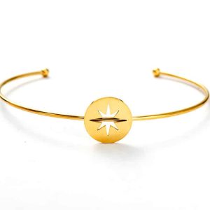 Bracelet jonc etoile Acier inoxydable doré boheme chic