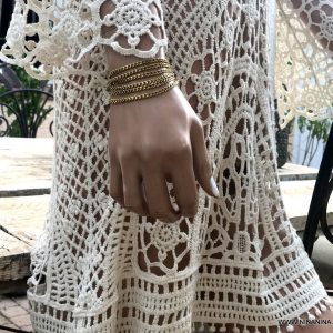 Bracelet a plusieurs tours acier inoxydable doré femme