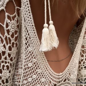 Chaine tour de taille femme acier inoxydable argent