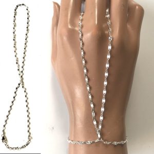 Bague bracelet argent femme chaine maille fantaisie