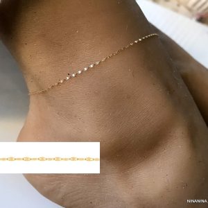 Chaine de cheville or 18 carats femme maille fantaisie