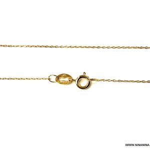 Chainette or femme fine 18 carats maille forçat 42 cm
